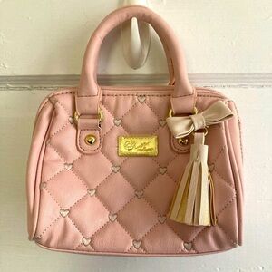 NWOT Betsey Johnson Pink Mini Bag with Gold Accents